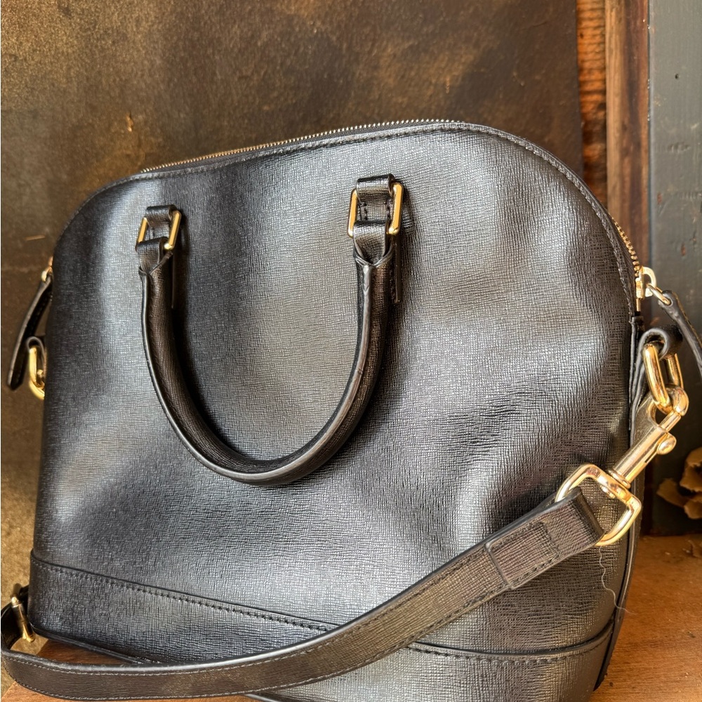 Dooney & Bourke Black Satchel with Gold Accents - Picture 2 of 3